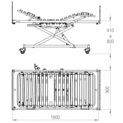 Esquema medidas cama con carro elevador