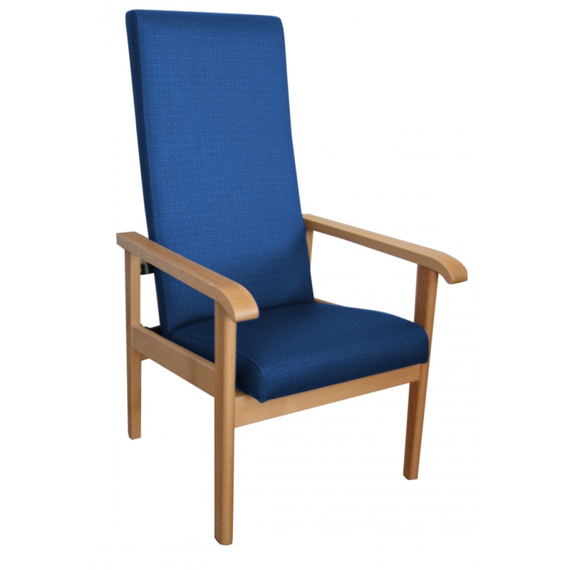 Sillon respaldo alto con brazos curvados