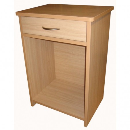 Mesita de noche con cajón y hueco fabricada en melamina