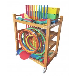 Carrito de psicomotricidad con accesorios