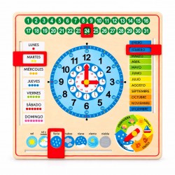 Reloj calendario de madera...